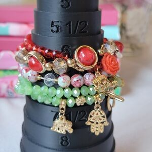 Colorful Beaded Charm Bracelets